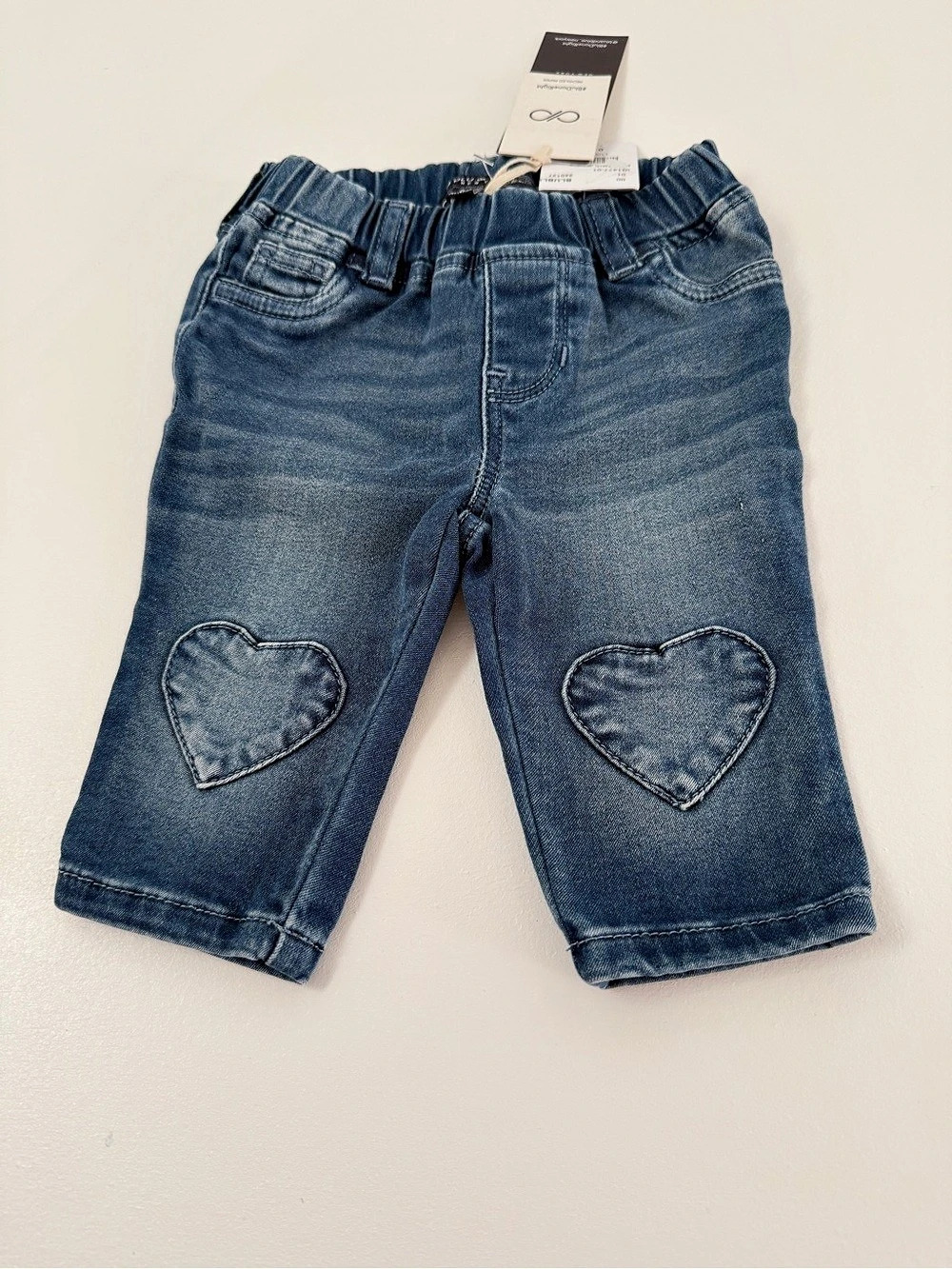 Blu & Blue New York Heart Patch Jegging Baby Blue 0-6 Months NWT